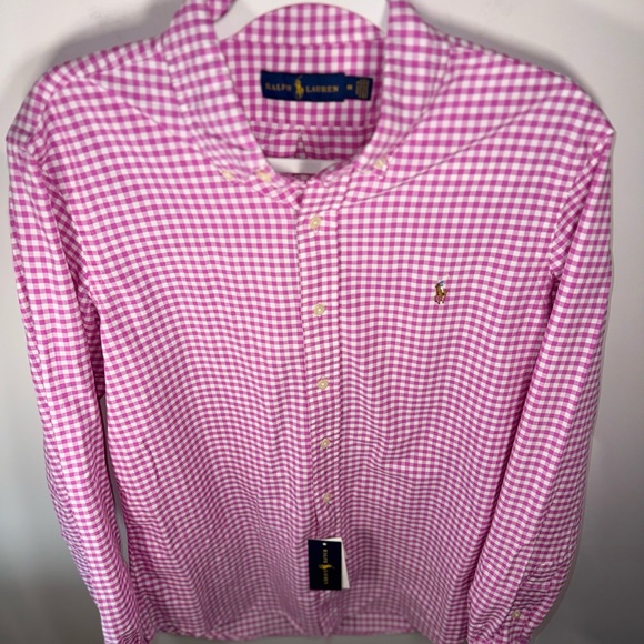 Ralph Lauren NWT Pink Checkered Men's Button Down Shirt size Medium - Picture 4 of 16